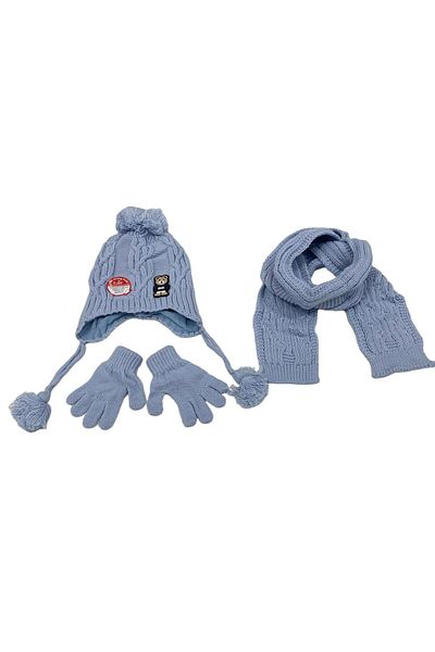Kitti Gloves Scarf Beanie Set Baby Blue