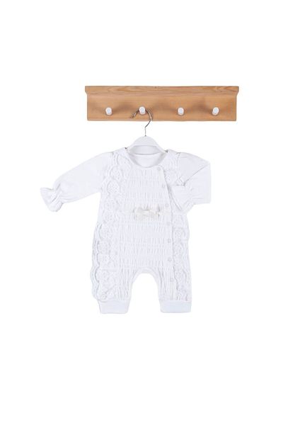 Nonna Baby Jumpsuit Gorfe White with Cuffs