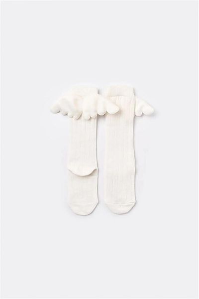 Bibaby Organic Knee Socks New Angel Ecru