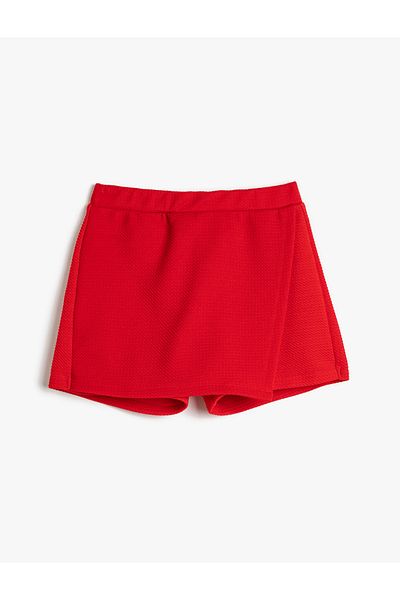 Koton Wrap Cut Mini Shorts Skirt - Elastic Waist