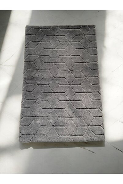 Prizma Comfort Diamond No:1 , Yıkanabilir 2'li Banyo Halısı, Paspası | Füme -...