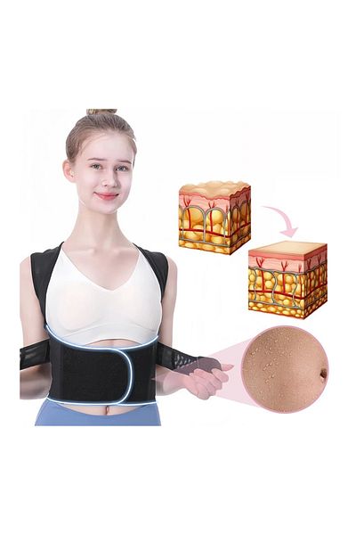 MİSTİRİK Hyfix Medical Unisex Black Back-Waist Corset - Upright Posture and Hunchback Remover