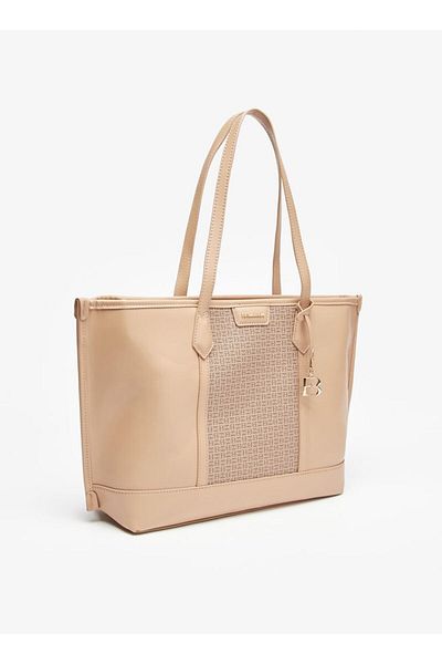 Flora Bella by Shoexpress Flora Bella Monogram Printed Tote Bag with Zipper and Double Handles