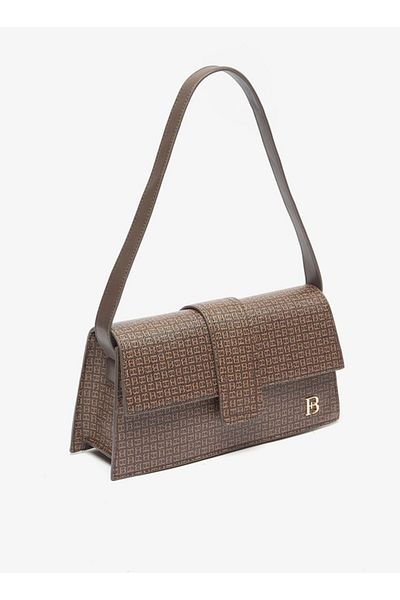 Flora Bella by Shoexpress Flora Bella Monogram Print Shoulder Bag with Button Closure