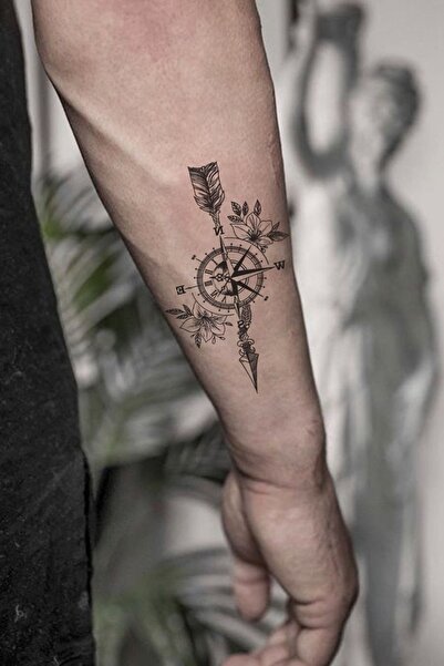 Hilvera Pusula Bilek Geçici Dövme Tattoo