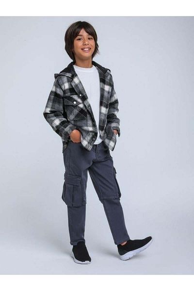 Jack Lions Boy's Hooded Plaid Jacket