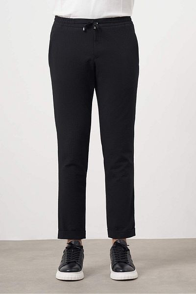 Morven Ανδρικό παντελόνι Jogger Slim Fit με μαύρο πολυεστερικό κορδόνι