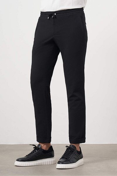 Morven Ανδρικό παντελόνι Jogger Slim Fit με μαύρο πολυεστερικό κορδόνι