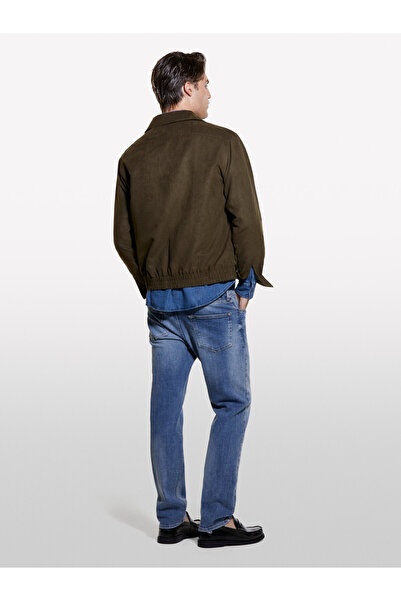 Sisley Ανδρικό πουκάμισο καφέ μπλουζάκι - με τσέπες και κουμπιά