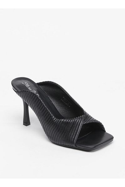 Flora Bella by Shoexpress Flora Bella Stiletto Heeled Textured Slip-On Sandals