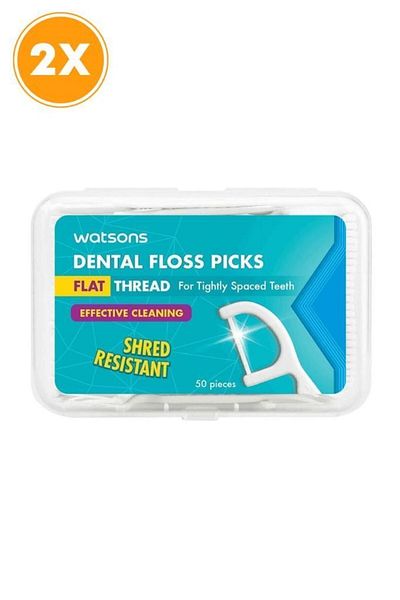 Watsons Humble Brush - Mint Toothpick Floss Floss Picks 50 Pieces x2 Pieces