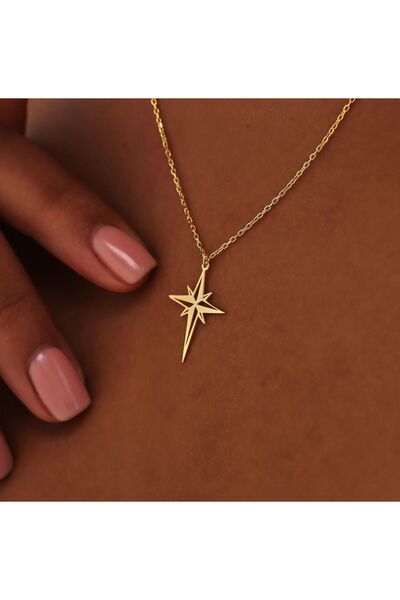 Genel Markalar 925 Ayar Gümüş Kuzey Yıldızı Kolye