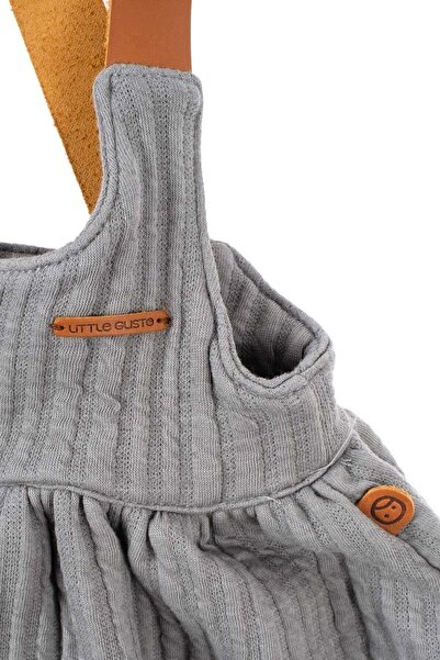 Little Gusto Kapitone Jile Elbise Çocuk Gri
