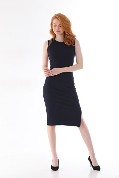 kallima Синій облягаючий безрукавний велосипедний комір з розрізом нижче колі...