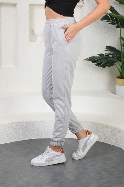 kallima Γκρι ψηλόμεσο ελαστικό πόδι εποχιακό Jogger γυναικείο φούτερ