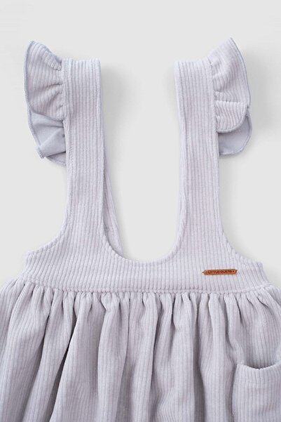 Little Gusto Corduroy Baby Gilet Dress Gray