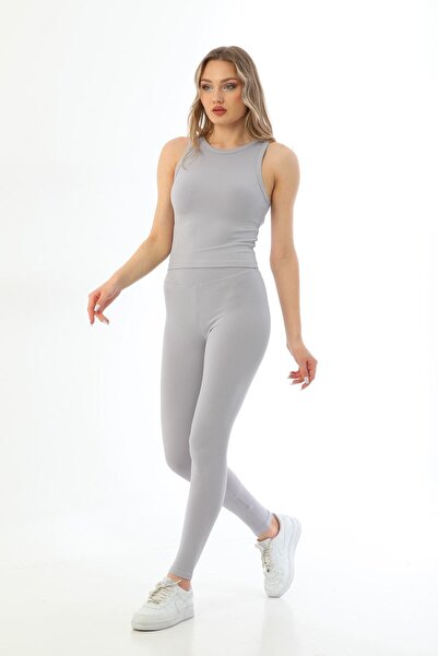 kallima طقم قميص رياضي قابل للتمدد باللون الرمادي