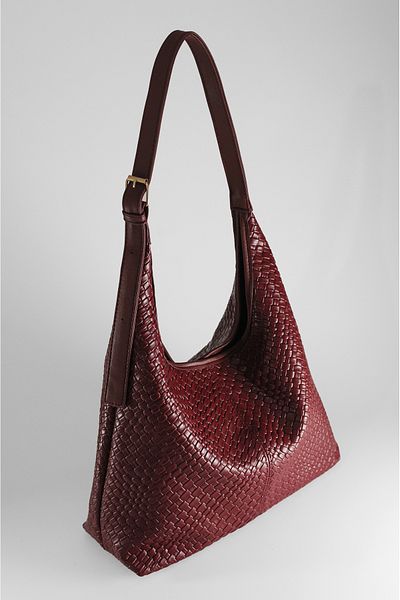DENSİLA Geantă de umăr de damă cu model burgundy