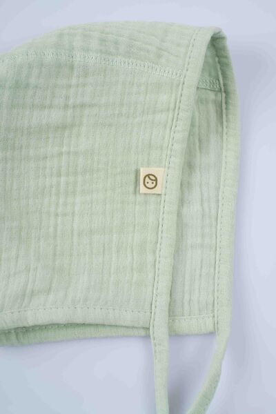 Little Gusto Muslin English Baby Hat Green Organic Cotton