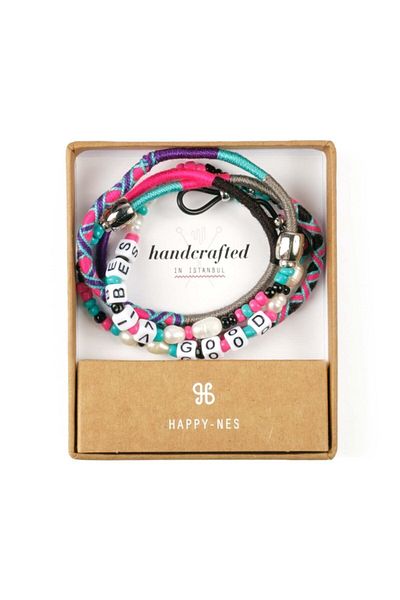 Happy-Nes Good Vibes Glasses Strap with Beads and Pearls