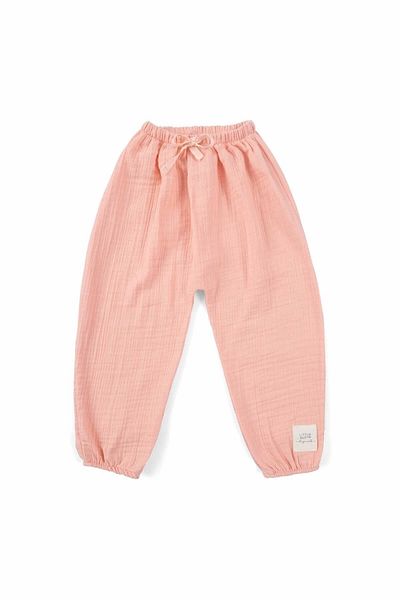 Little Gusto Muslin Pants Pink Organic Cotton