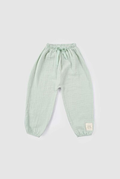 Little Gusto Organic Cotton Muslin Double Breasted Baby Set Green