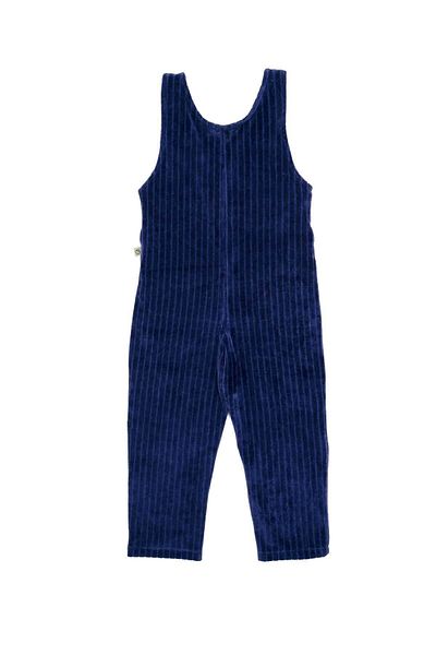 Little Gusto Velvet Salopet Kids Navy Blue