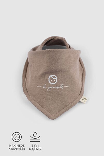 Little Gusto Sıvı Geçirmez Fular Önlük Kahve Organik Pamuk