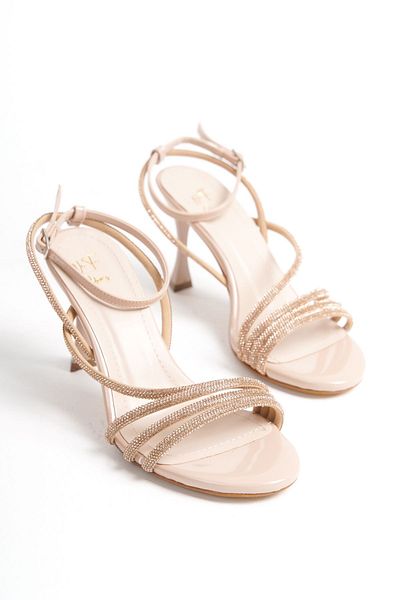 NITU Shoes Pantofi de seară cu toc înalt cu curea la gleznă cu spate deschis