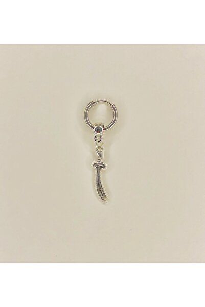 Açıkmeşe Ev Yaşam Ürünleri Hz Ali Zülfikar Kılıç Unisex Cerrahi Çelik Kararmaz Sallantılı Spor Halka Küpe 1 Adet