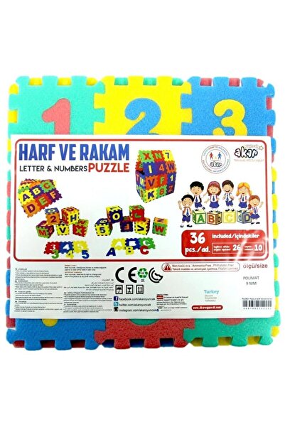 ACTIVESHOP Actievshop 36 Piece Polimat Letter and Number Puzzle
