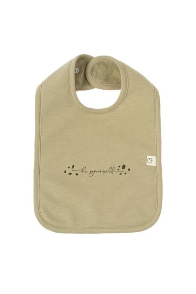 Little Gusto مريلة من القطن العضوي المقاوم للسوائل باللون الكاكي كن نفسك