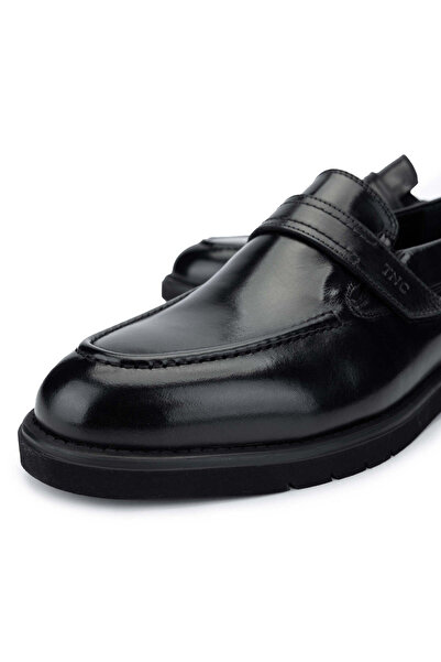 Tamer Tanca Genuine Leather Black Men's Casual Shoes