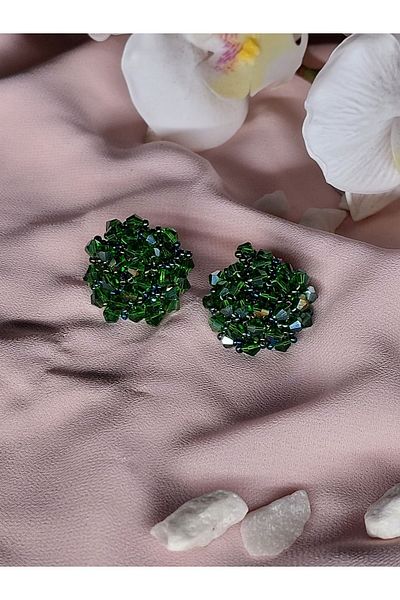 Yonga Moda حلق الحناء للخطوبة - كرة مزينة بالخرز الكريستالي