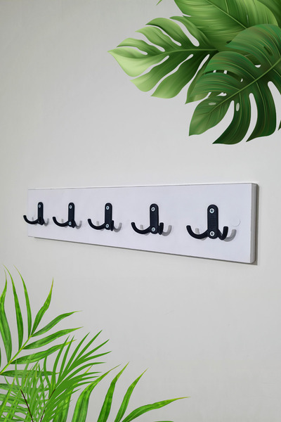 Green Life Design Beyaz- Siyah Portmanto Duvar Askılığı Modern Elbise Askılığ...