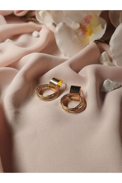 Yonga Moda فستان سهرة للخطوبة والزفاف من الفولاذ - أقراط كاجوال مع حلقة داخلية