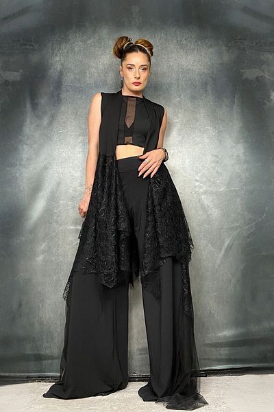Quincey Asymmetrical Lace Suba Vest Tunic