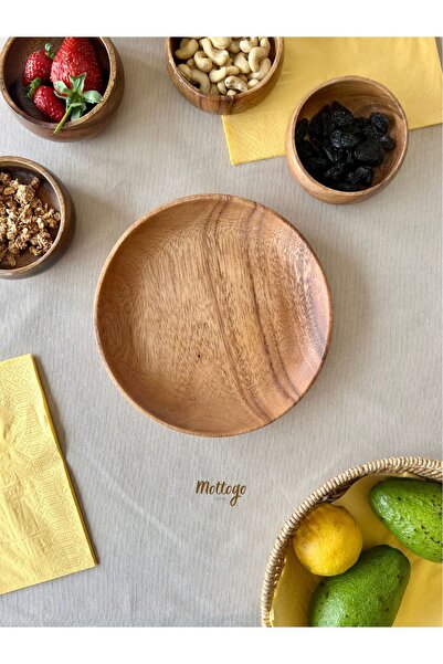 Mottogo Akasya Yuvarlak Servis ve Sunum Tabağı 20 Cm