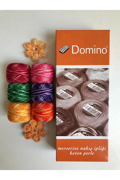 domino 12 Koton Perle Embroidery Floss 6 Pieces Sets