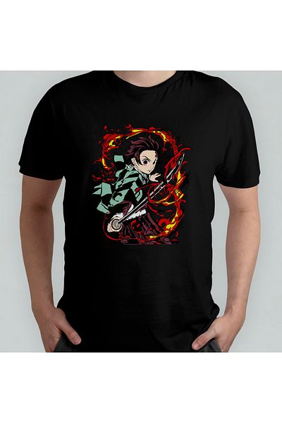 Pixxa Μοντέλο μπλουζάκι Demon Slayer Kimetsu No Yaiba 100% Cotton Crew Neck - 2