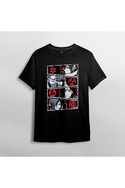 Pixxa Μοντέλο μπλουζάκι Naruto Sharingans 100% Cotton Crew Neck - 2