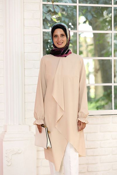 EYLEM FASHİON Asymmetric Cut Hijab Tunic ARY