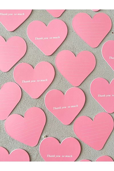 Meyofficial Heart Pattern Thank You and Note Card