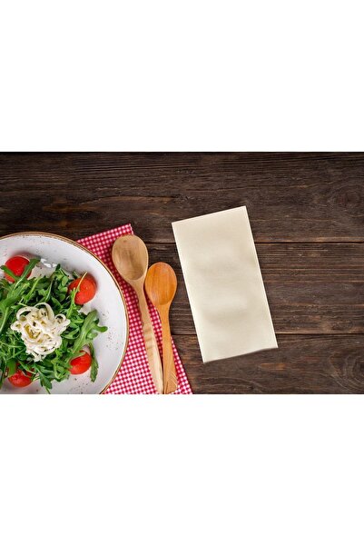 AIRLAID Meyart Fildişi Kumaş Dokulu Fildisi Airlaid Servis Peçetesi 40x40 1/8...