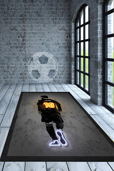 G&C HOME Dijital Kaymaz Yıkanabilir Modern Futbol Temalı Renkli Çocuk Odası G...