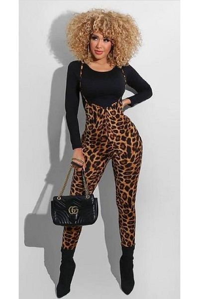 Rosy Live in style Σετ κολάν Leopard Kumştan Salopet Crop