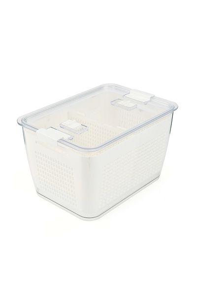 Lossa 9 Lt White Storage Container with Strainer