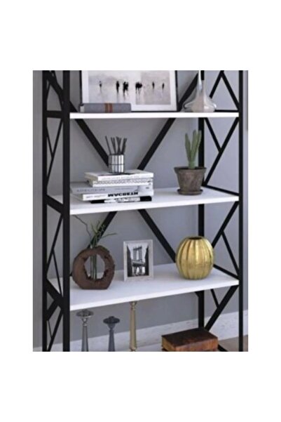 LKC Metal 5 Raflı Kitaplık Ofis Ev Kitaplığı Beyaz