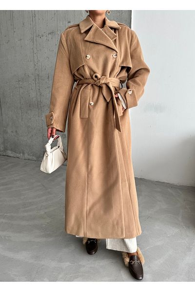 Laluvia Beigefarbener Windjacke mit langen Ärmeln und Epaulette- 544108