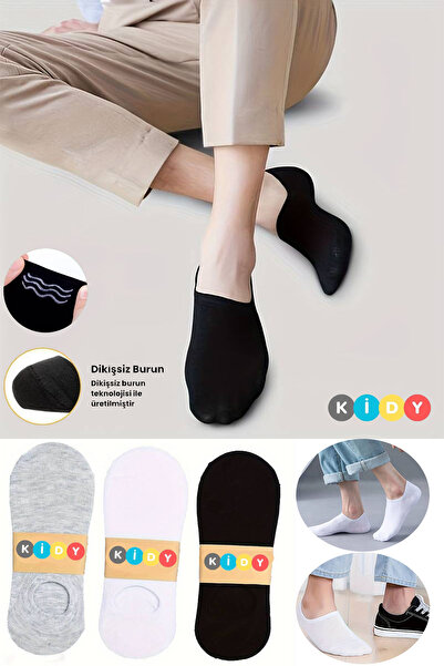 kidy Set de 3 perechi de șosete de balerină din bumbac, din silicon, cu toc g...